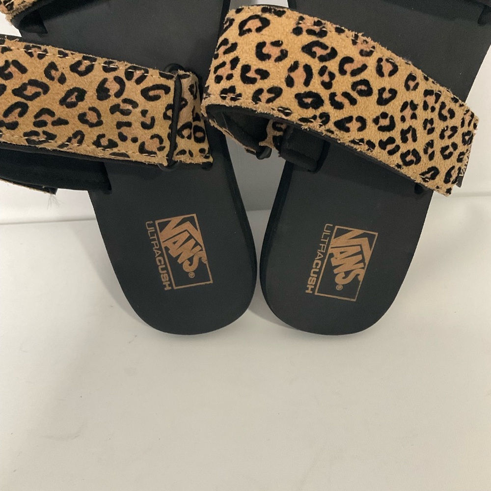 Vans Cayucas Mega Platform Cheetah Sandals Double Strap Self Adhesive; EUC. - Picture 3 of 11